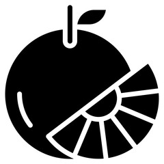 Vector Icon Orange, Fruit, Food, Vegan, Healthy Food, Summer