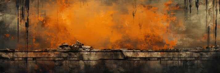 Grunge Abstract Background Damaged Screen Orange , Banner Image For Website, Background abstract , Desktop Wallpaper