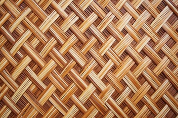 close-up of woven bamboo mat pattern