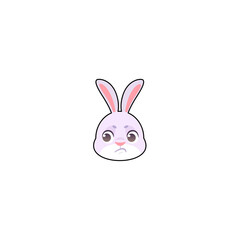 cute rabbit element head set illustration