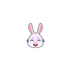 cute rabbit element head set isolated