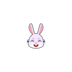 cute rabbit element head set isolated