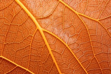 brilliant orange autumn leaf super close-up