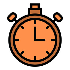 Stopwatch Colored Outline Style Design Icon