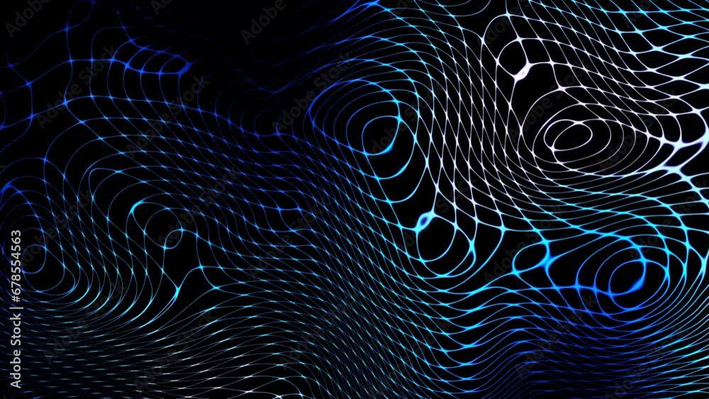 Poster Technology digital wave background concept. Beautiful motion waving neon lines. Cyber or technology background.