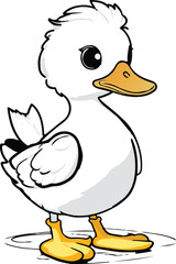 Cute duck on white background