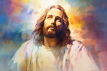 Art of Jesus the Holy Savior wallpaper, delivering emotional intensity through prismatic portraits.