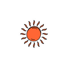 sunset hand drawn element vector doodle