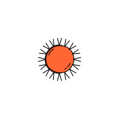 sunset hand drawn element vector sketch