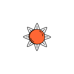sunset hand drawn element vector isolated
