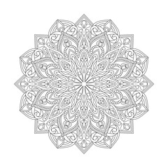 Adult Ethereal Tranquility mandala coloring book page for kdp book interior