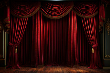 赤いカーテンのステージ