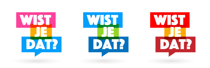 Wist je dat ?, Did you know? in Dutch