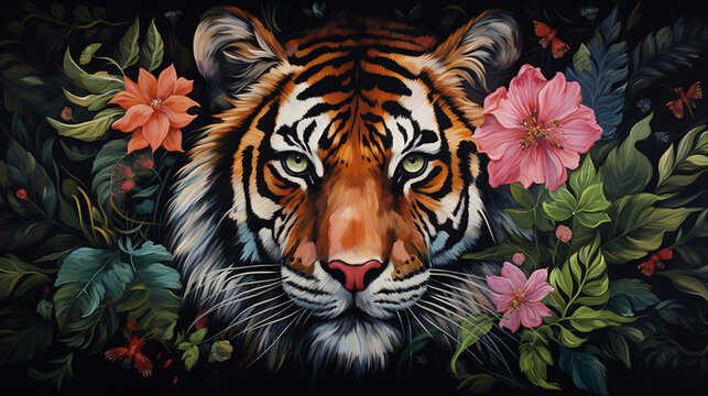 A painting of a tiger