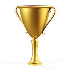 Golden champion cup isolated on white. Clipping path included 3d render