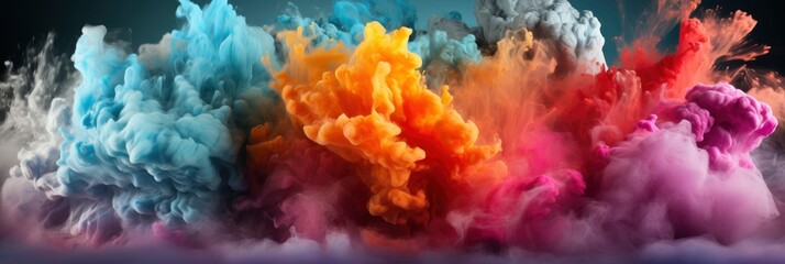Colored Powder Explosion Paint Holi Colorful , Banner Image For Website, Background abstract , Desktop Wallpaper