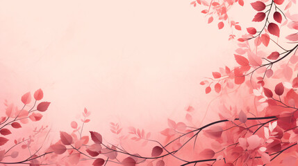 A pink background with pink and red leaves