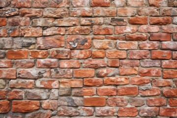 Fototapeta premium red brick stone wall with rough texture