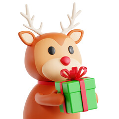3D Illustration of Playful Reindeer Adding Joy to Boxing Day