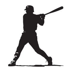 Baseball Players Silhouettes vector .