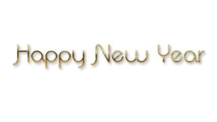 golden happy new year text calligraphy transparent png  for posters and banner and also for social media creative 