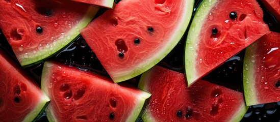 Fresh watermelon closeup with a half cut on a background