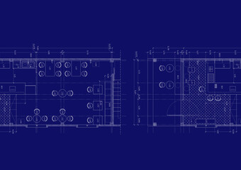 Floor plan designed building on the drawing.