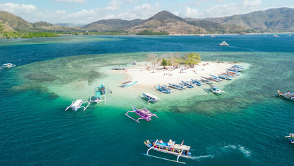 Aerial view of Gili Bedis in Lombok