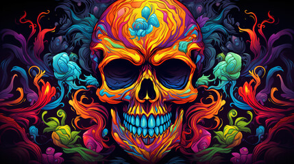 Fototapeta na wymiar Psychedelic graphics that capture the essence of Halloween