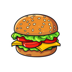 hamburger isolated on white background