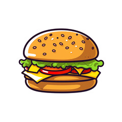 hamburger on a white background
