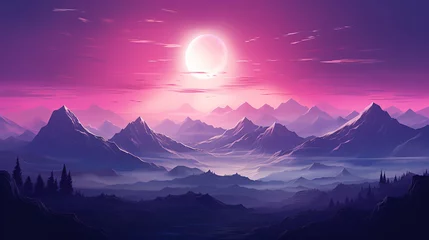 Foto op Canvas A purple mountain landscape © Hassan