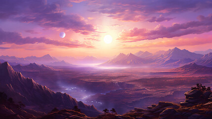 A purple mountain landscape