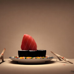 sushi on a plate generative ai