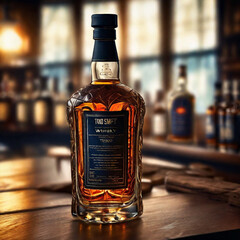 bottle of whisky labelled generative ai
