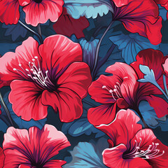 Geranium Seamless pattern floral background