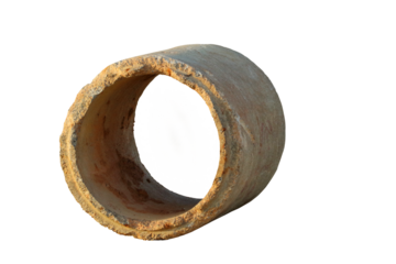 Old concrete pipe isolated on transparent background png file