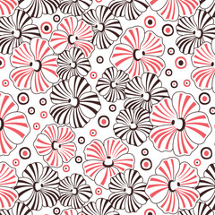 Striped flowers allover pattern tiling design