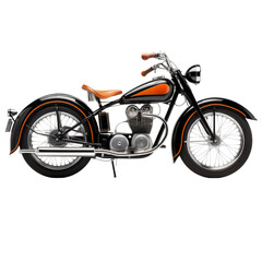 Classic motorcycle isolated on a transparent background