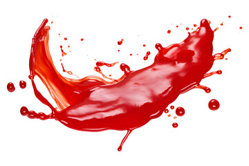 tomato ketchup splash isolated on transparent background - design element PNG cutout