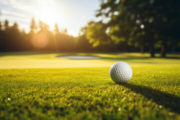 A golf ball on the golf course
