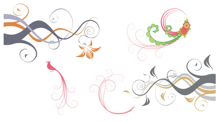 floral decorations, decorations, ornamental decoration, random decoration, random lines, irregular lines, lines, plant decoration