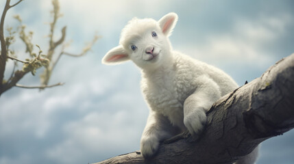 A small white lamb