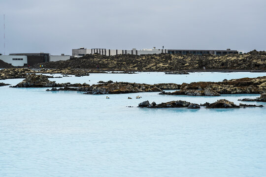 Blue lagoon wellness and spa ressort on reykjanes in iceland located near grindavik and the reykjanes geothermal power plant - europe