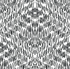 Embroidery  seamless pattern. Black lines on white background. 