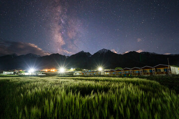 Milkyway above the Panggong Lake sky.  - obrazy, fototapety, plakaty