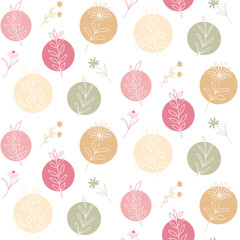 Seamless pattern of colorful bubbles with flowers