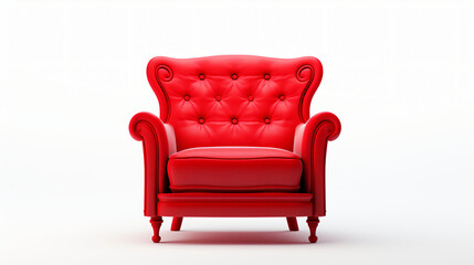Red chair isolated on white background
