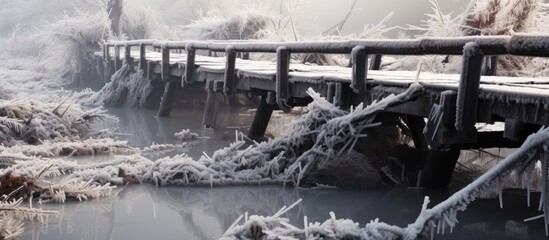 Frozen aged bridge