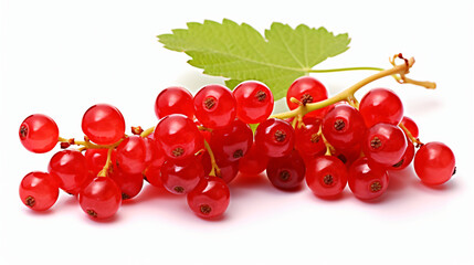 Red currant with clipping path isolated on white background